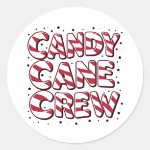 Candy Cane Crew Liebhaber Weihnachten Xmas Pyjama Runder Aufkleber
