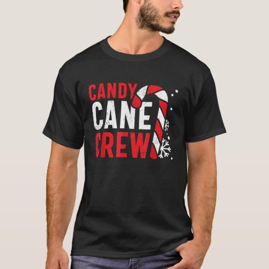 Candy Cane Crew Niedliche Weihnachtsliegefamilie T-Shirt (Vorderseite)