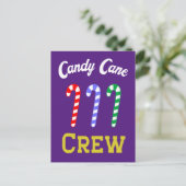 Candy Cane Crew Postkarte (Stehend Vorderseite)