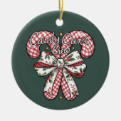 Candy Cane Crew Preppy Christmas Holiday Keramik Ornament (Vorne)