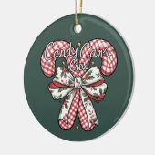 Candy Cane Crew Preppy Christmas Holiday Keramik Ornament (Links)