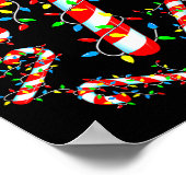 Candy Cane Crew Red And White Santa Funny Christma Poster (Ecke)