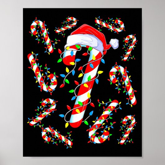 Candy Cane Crew Red And White Santa Funny Christma Poster (Vorne)