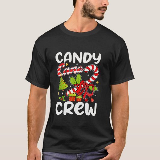 Candy Cane Crew Santa Christmas Candy Lover Xmas B T-Shirt (Vorderseite)