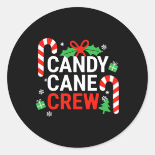 Candy Cane Crew Shirt Erwachsene Männer Frauen Kin Runder Aufkleber