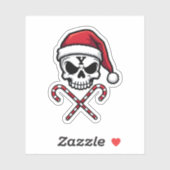 Candy Cane Crew Skull Christmas 2025 Funny Men Boy Aufkleber (Blatt)