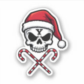 Candy Cane Crew Skull Christmas 2025 Funny Men Boy Aufkleber (Vorderseite)