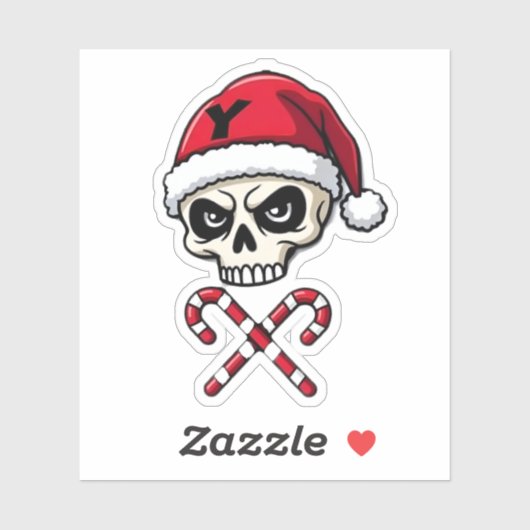 Candy Cane Crew Skull Christmas 2025 Funny Men Boy Aufkleber (Blatt)