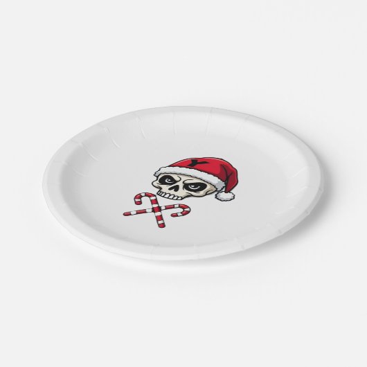 Candy Cane Crew Skull Christmas 2025 Funny Men Boy Pappteller (Schrägansicht)