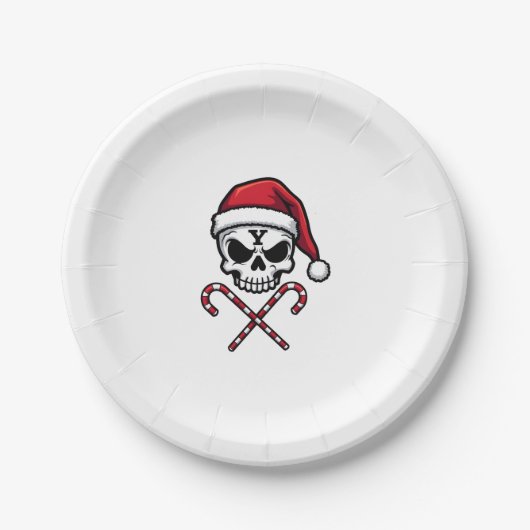 Candy Cane Crew Skull Christmas 2025 Funny Men Boy Pappteller (Vorderseite)