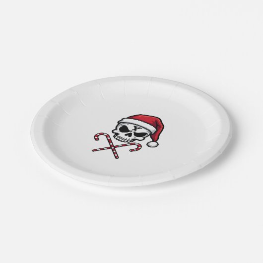 Candy Cane Crew Skull Christmas 2025 Funny Men Boy Pappteller (Schrägansicht)