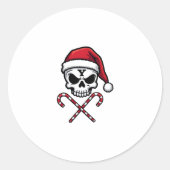 Candy Cane Crew Skull Christmas 2025 Funny Men Boy Runder Aufkleber (Vorderseite)