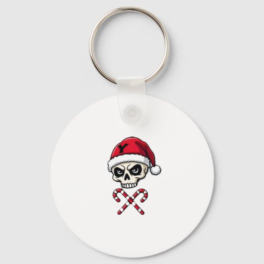 Candy Cane Crew Skull Christmas 2025 Funny Men Boy Schlüsselanhänger (Vorderseite)