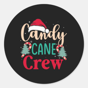 Candy Cane Crew Spaß Weihnachten Candy Lover Xmas  Runder Aufkleber