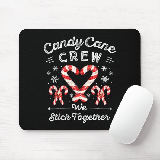 Candy Cane Crew We Stick Together Christmas Costum Mousepad (Mit Mouse)