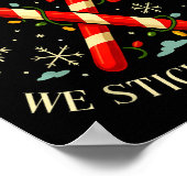 Candy Cane Crew We Stick Together Christmas Costum Poster (Ecke)
