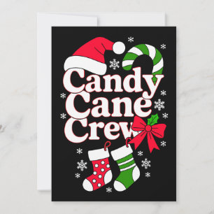 Candy Cane Crew Weihnachten Santa Hut Schneeflocke Einladung