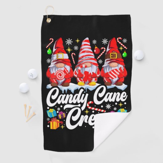 Candy Cane Crew Weihnachts Candy Lover Gnome Golfhandtuch (Insitu)