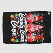 Candy Cane Crew Weihnachts Candy Lover Gnome Golfhandtuch (Horizontal)