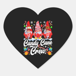 Candy Cane Crew Weihnachts Candy Lover Gnome Herz-Aufkleber