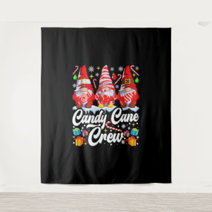 Candy Cane Crew Weihnachts Candy Lover Gnome Wandteppich