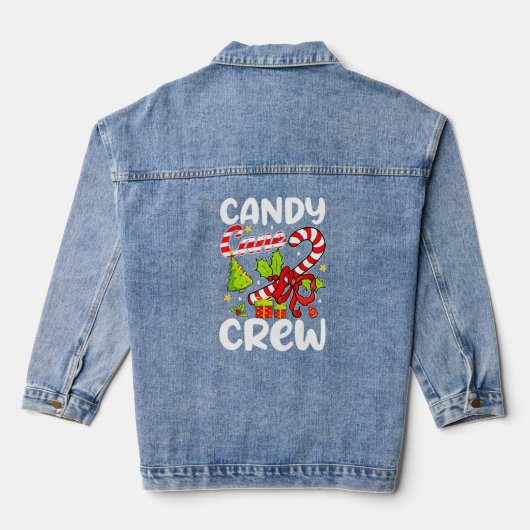 Candy Cane Crew Weihnachtscreme Kindermädchen X Jeansjacke (Rückseite)