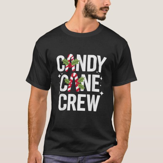 Candy Cane Crew Weihnachtsfamilie Matching Xmas Pa T-Shirt (Vorderseite)