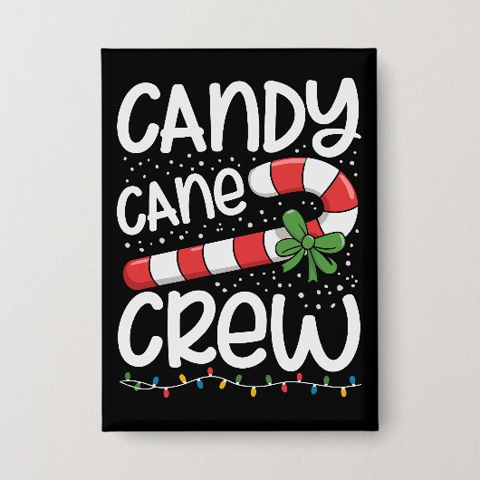 Candy Cane Crew Weihnachtsfeiertag Weihnachten Wei Button (Vorderseite)