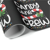 Candy Cane Crew Weihnachtsfeiertag Weihnachten Wei Geschenkpapier (Rolleneckpunkt)
