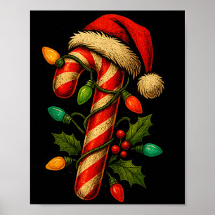 Candy Cane Crew Weihnachtslichter Familie Passende Poster
