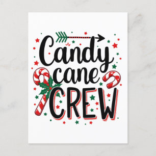 Candy Cane Crew Weihnachtssnack Matching Cousins Postkarte