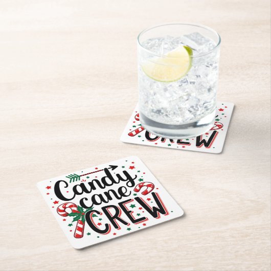 Candy Cane Crew Weihnachtssnack Matching Cousins Rechteckiger Pappuntersetzer (Vor Ort)