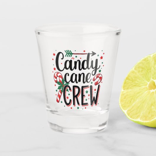Candy Cane Crew Weihnachtssnack Matching Cousins Schnapsglas (Vorderseite)