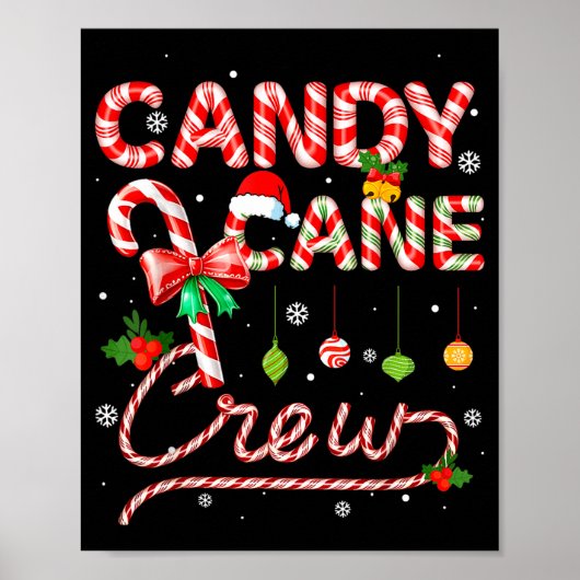 Candy Cane Crew Xmas Adult Men Women Kids Christma Poster (Vorne)