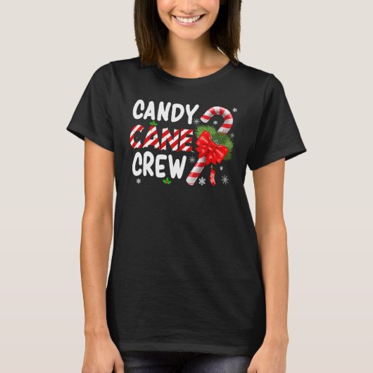 Candy Cane Crew Xmas Lights Candy Matching Family T-Shirt (Vorderseite)