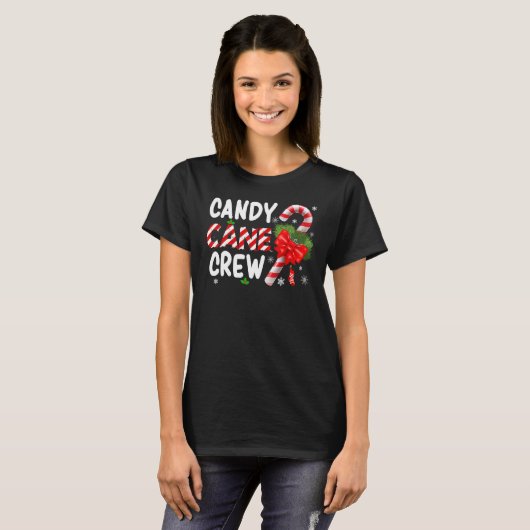 Candy Cane Crew Xmas Lights Candy Matching Family T-Shirt (Vorne ganz)