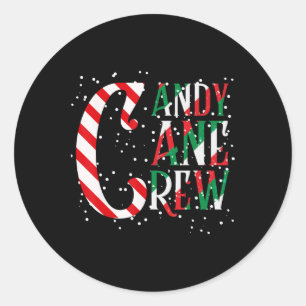 Candy Cane Crew Xmas Matching Family Candy Cr Runder Aufkleber