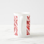 Candy Cane Custom Text Bone China Tasse (Rückseite)