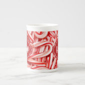 Candy Cane Custom Text Bone China Tasse (Vorderseite)