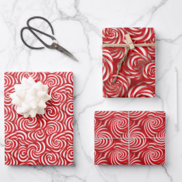 Candy Cane Delight Classic Peppermint Drehung Desi Geschenkpapier Set