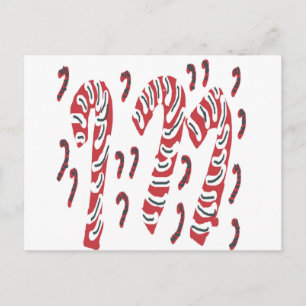 Candy Cane Design Feiertagspostkarte