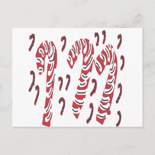 Candy Cane Design Feiertagspostkarte (Vorderseite)