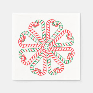 Candy Cane Design Napkin Serviette