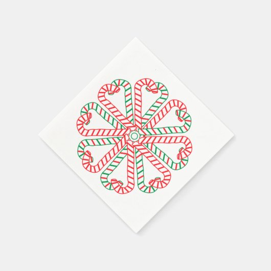 Candy Cane Design Napkin Serviette (Ecke)