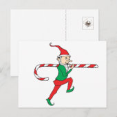 Candy Cane Diief Gnome Postkarte (Vorne/Hinten)