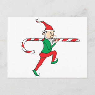 Candy Cane Diief Gnome Postkarte