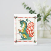Candy Cane Dragon - Postkarte (Stehend Vorderseite)