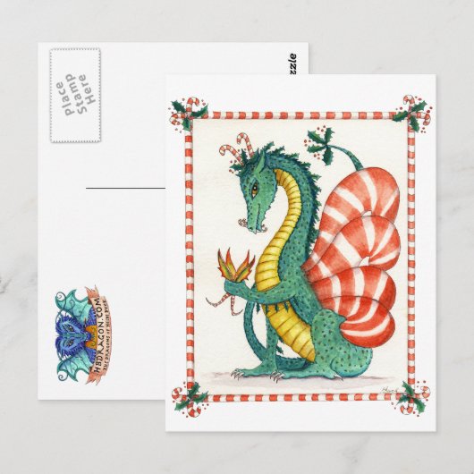 Candy Cane Dragon - Postkarte (Vorne/Hinten)
