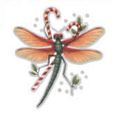 Candy Cane Dragonfly Aufkleber (Vorderseite)