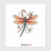 Candy Cane Dragonfly Aufkleber (Blatt)